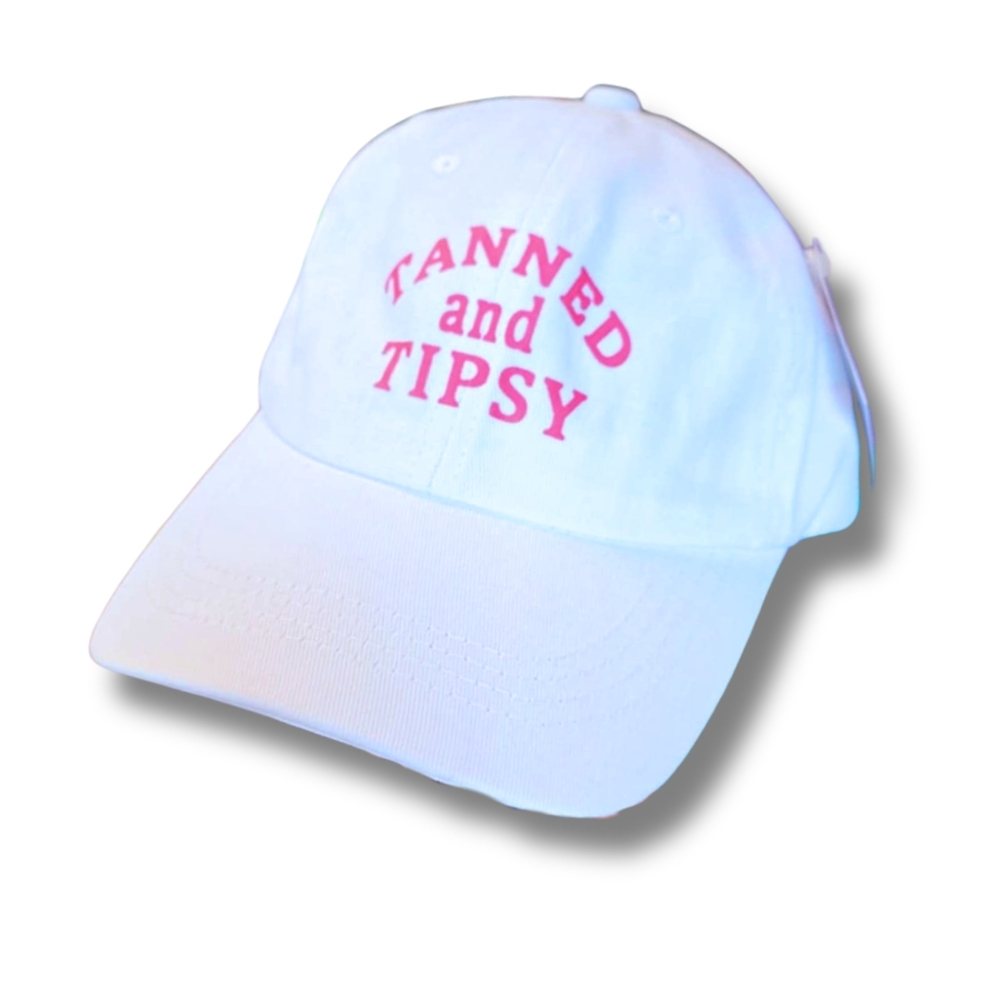 White Tanned And Tipsy Baseball Cap